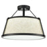 Drum Flush Mount Ceiling Light Black Finish Dimmable LED Light